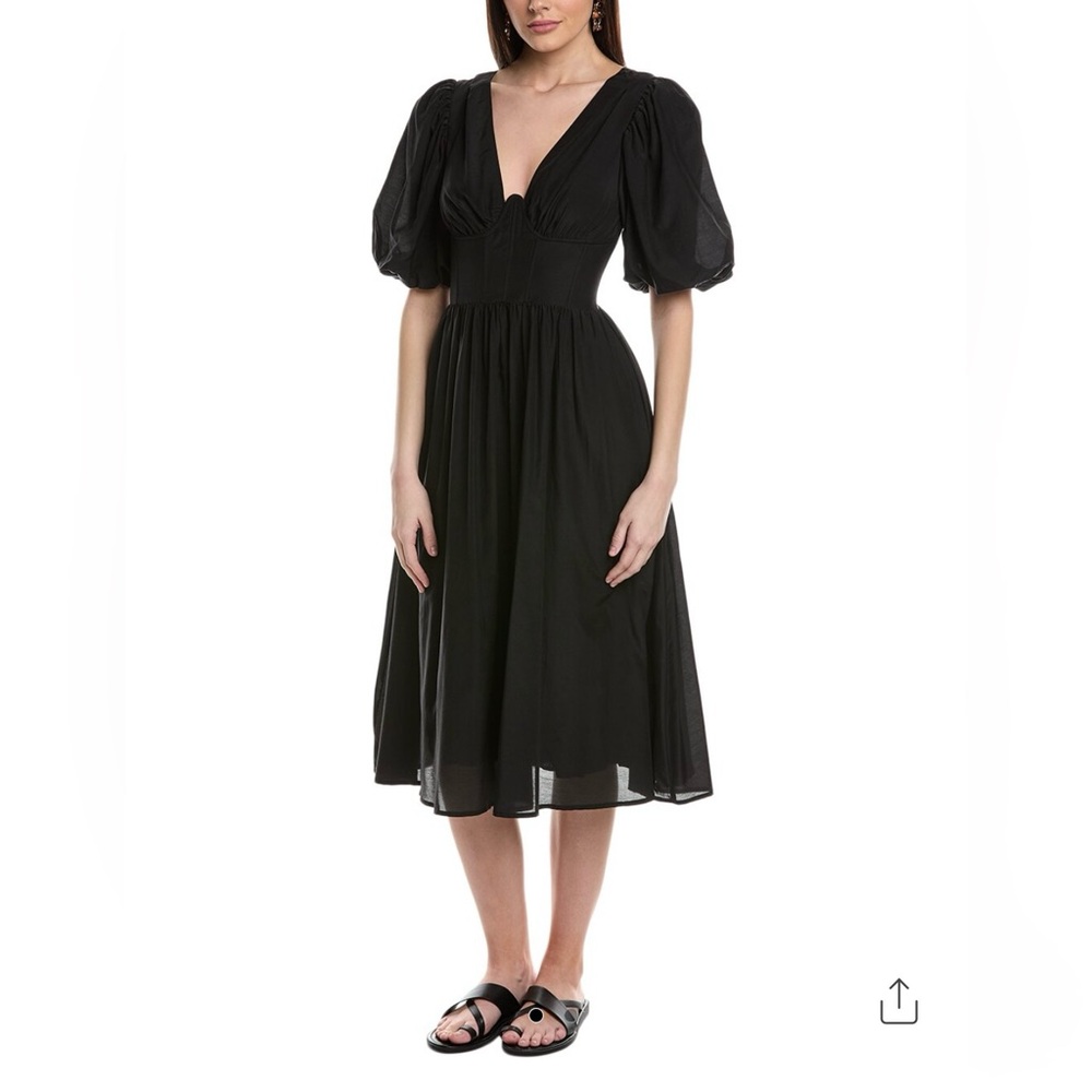 NWT FARM Rio Puff Sleeve Midi Dress